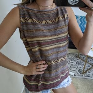 Ralph Lauren Aztec linen knitted sleeveless top